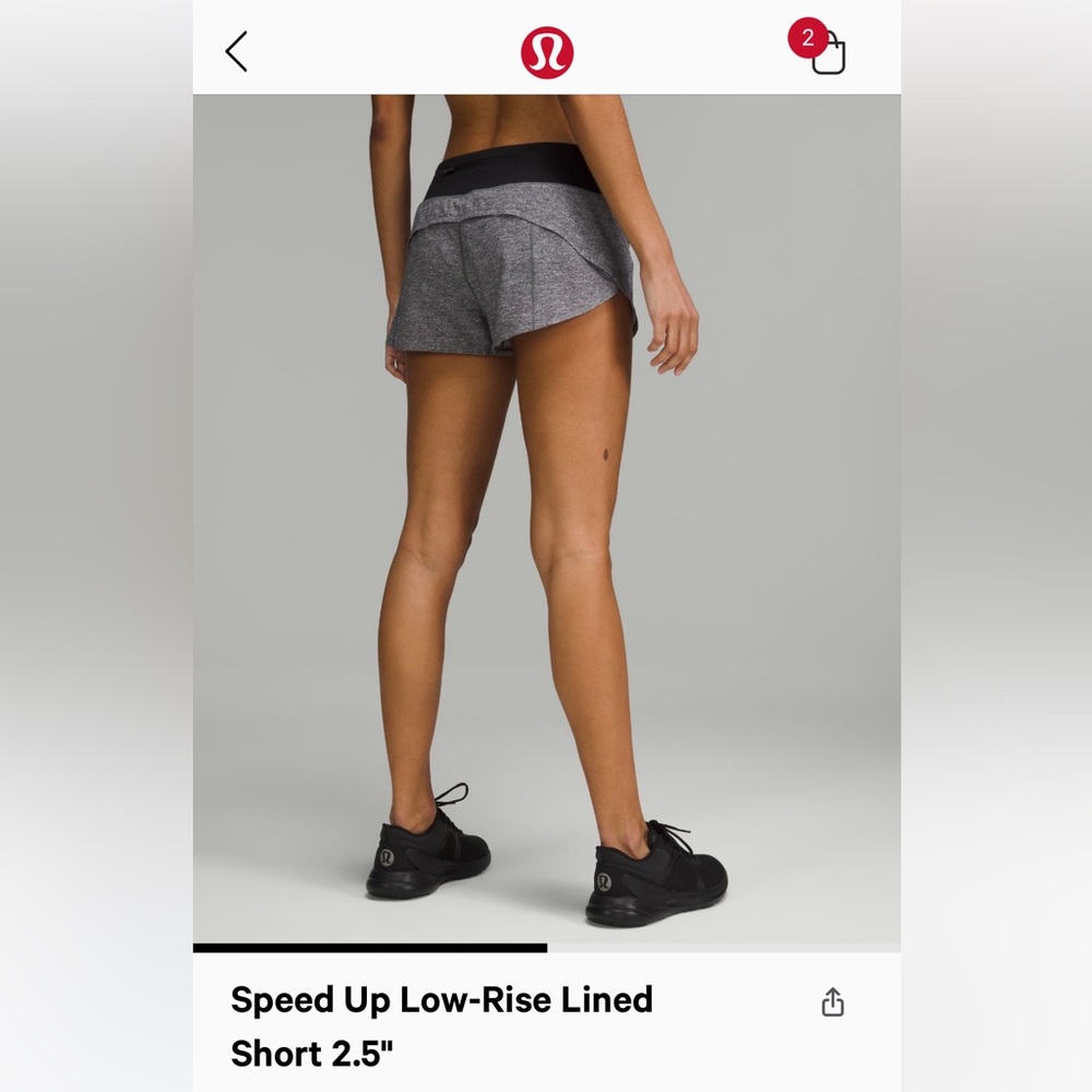 Lululemon Speed Up Short low rise 2.5” inseam size 8